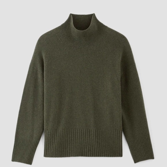 Everlane Olive Green Cashmere Sweater, Size XS - Picture 2 of 2